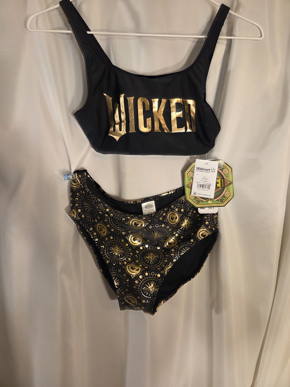 Black & Gold 'Wicked' Kids Bandeau Swim Set - Wicked